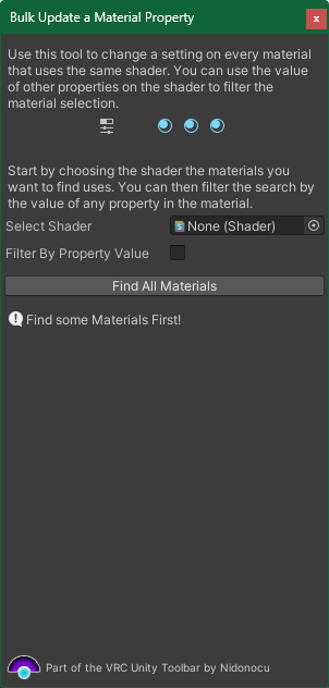 Bulk Update a Material Property window