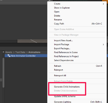 Animator Context Menu